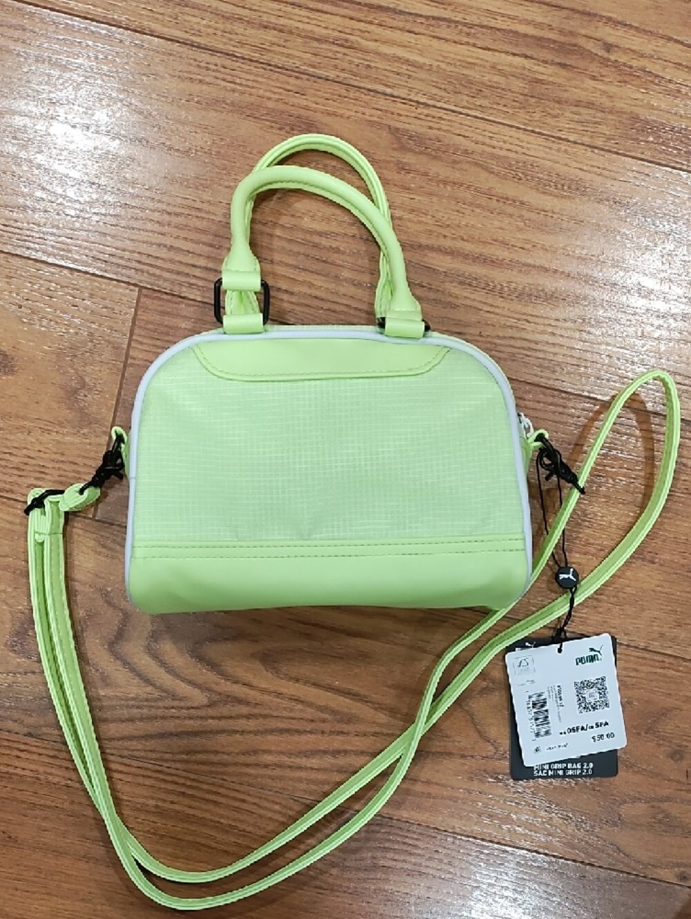 Puma Neon Lime Mini Satchel with White Accent - Picture 2 of 6
